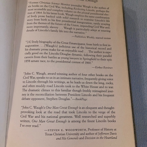 One Man Great Enough, Abraham Lincoln’s Road To Civil War paperback book, Waugh - Picture 2 of 7